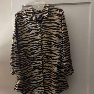 Chic’s women’s tunic size 15 Animal Print Button-Up Blouse
